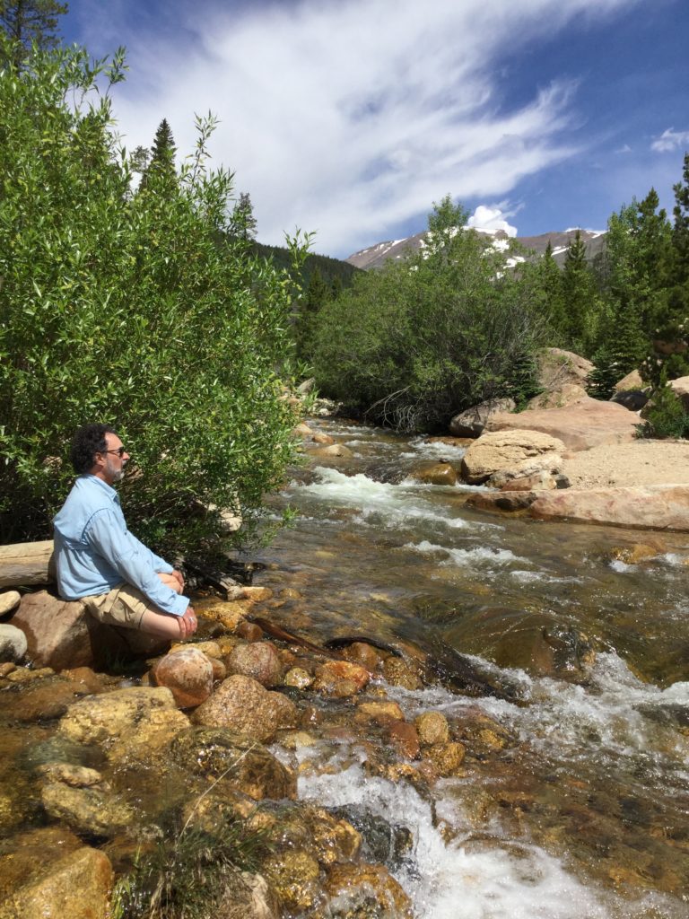 Meditating in the Roaring River, Colorado
